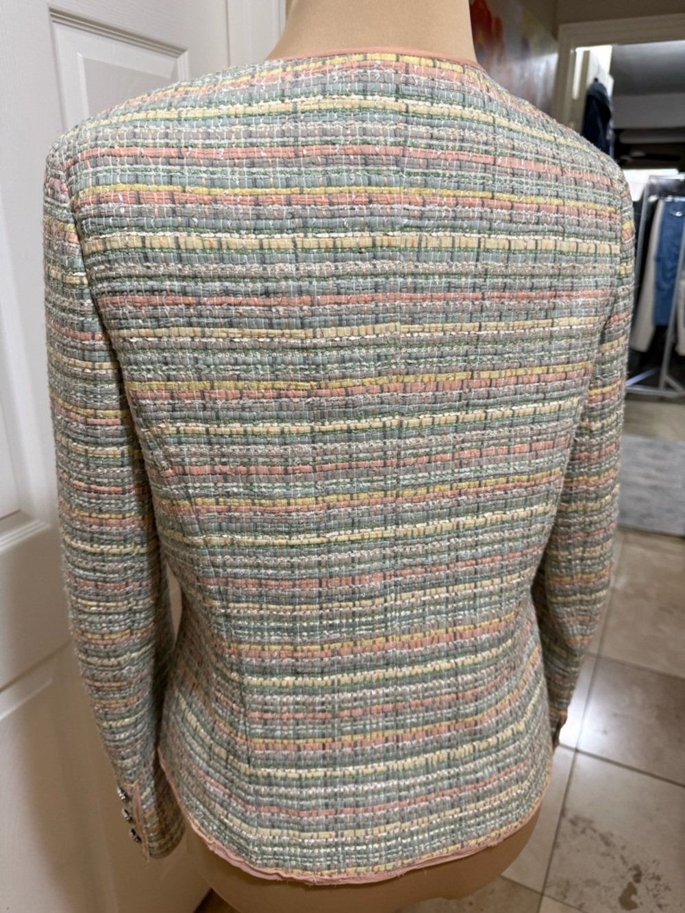 CHANEL PASTEL SILK TWEED JACKET - Picture 5 of 9
